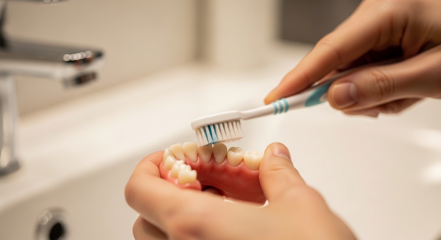 Dentist examining patient's gums in a modern dental office