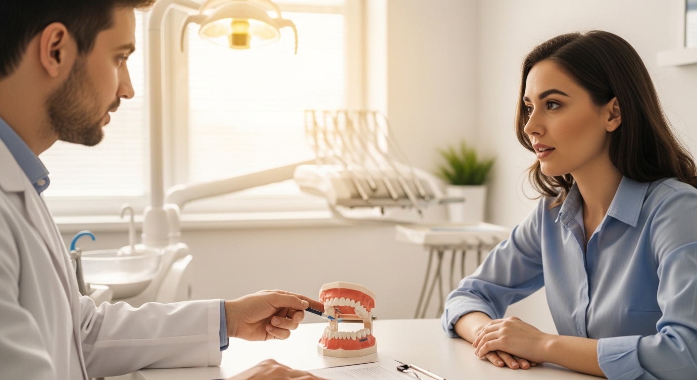 Dental consultation discussing bad breath solutions